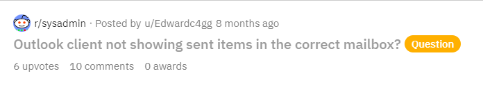 sent items not showing 