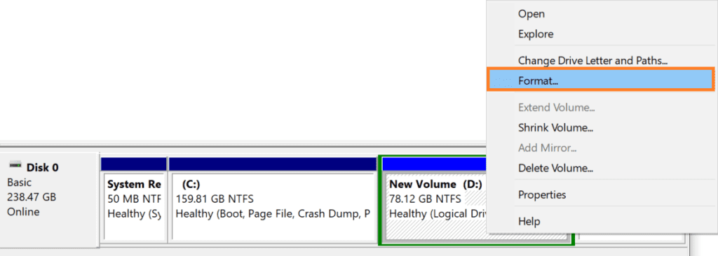 right click and select the format option