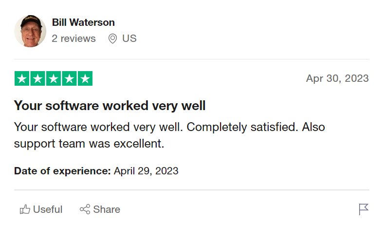 remo recover customer review on trust pilot