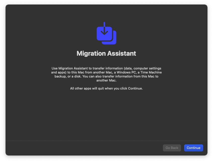 using migration assistant to recover backed up data on mac