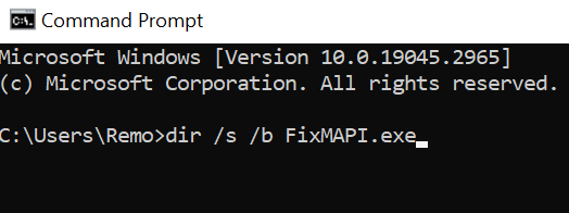 use-command-prompt-to-fix mapi-error