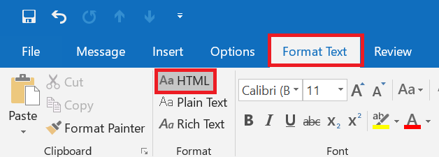 choose-html-option-to-format-outlook-draft