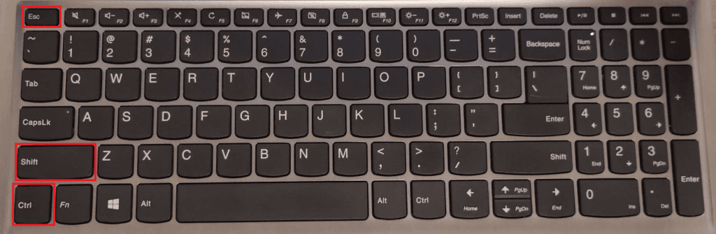 keyboard shortcut to open task manager on windows