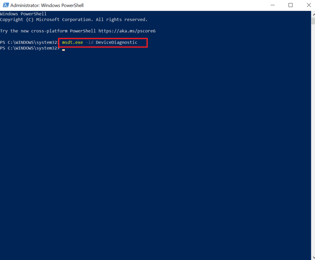 make-use-of-window-PowerShell-to-open-the-troubleshooter