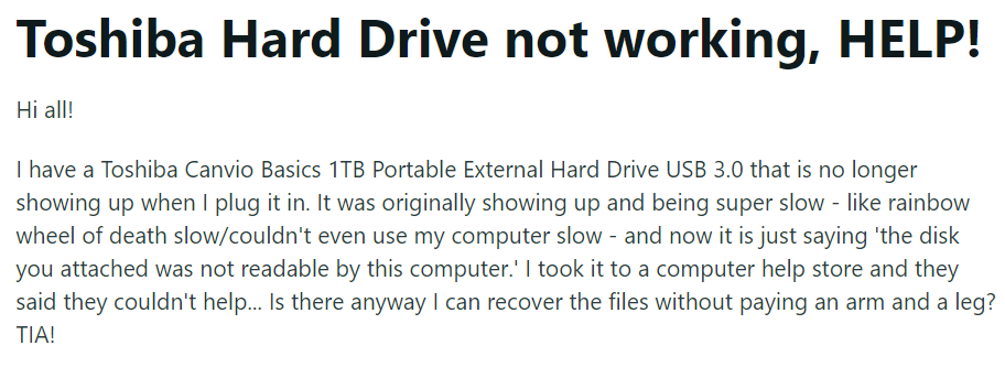 toshiba-hard-drive-not-working-user-query-reddit