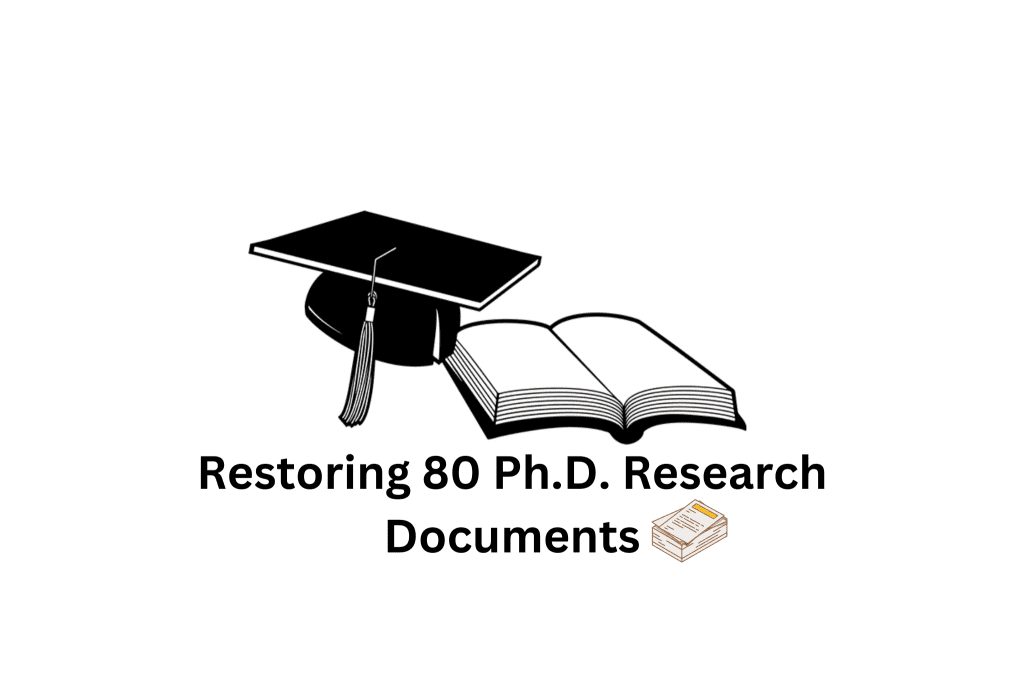 Image talking about restoring 80 PHD Research Documents