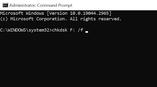 type the command in the prompt window