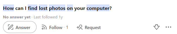 user query from quora