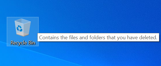 open the recycle bin by clicking the icon on desktop