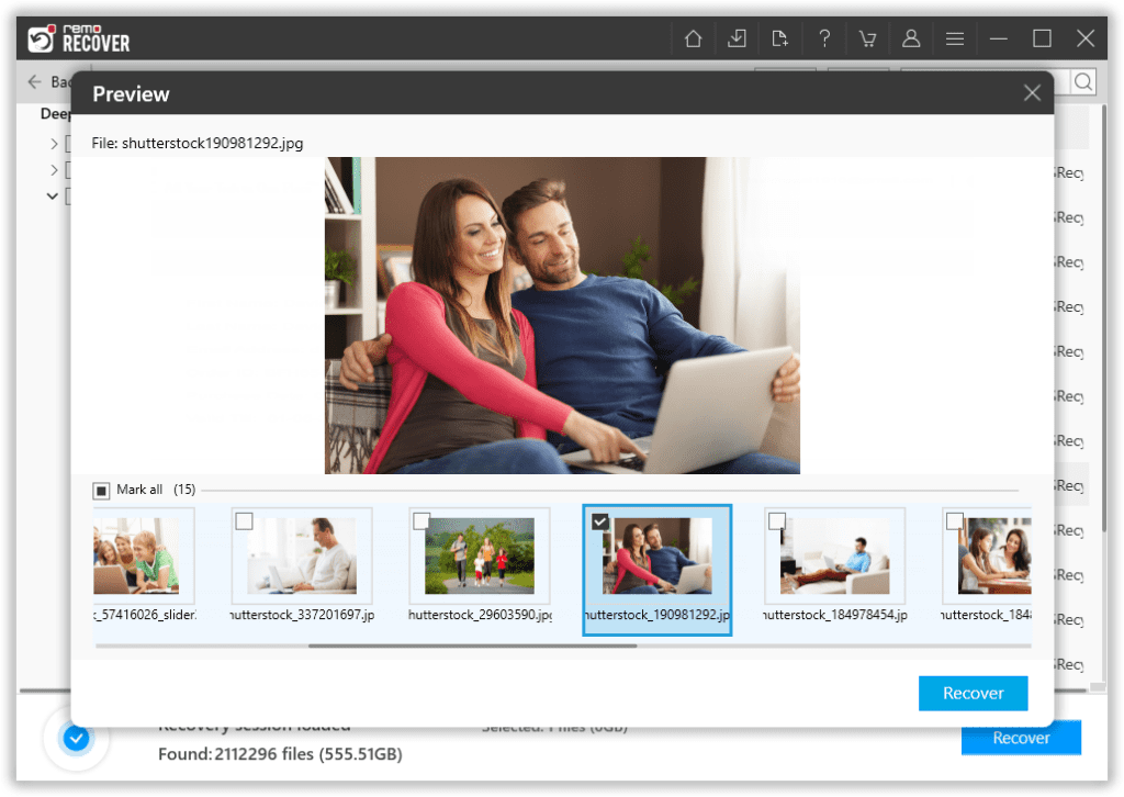 click on the preview