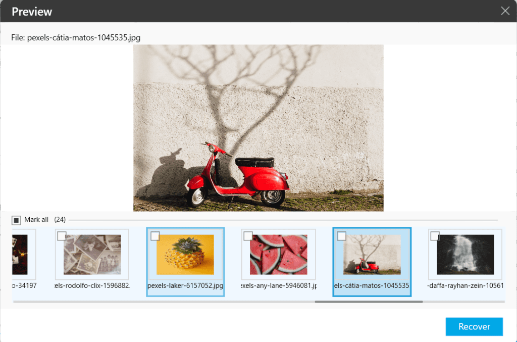 preview the recovered Gigastone SD card and recover them easily.