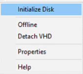 click initialize Disk