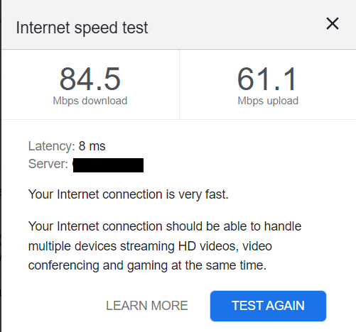 Speed test after before repositioning 