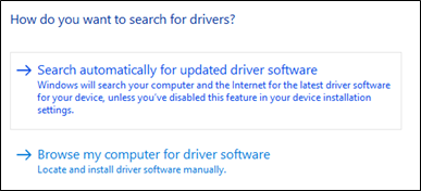 click on search automatically for updated driver software