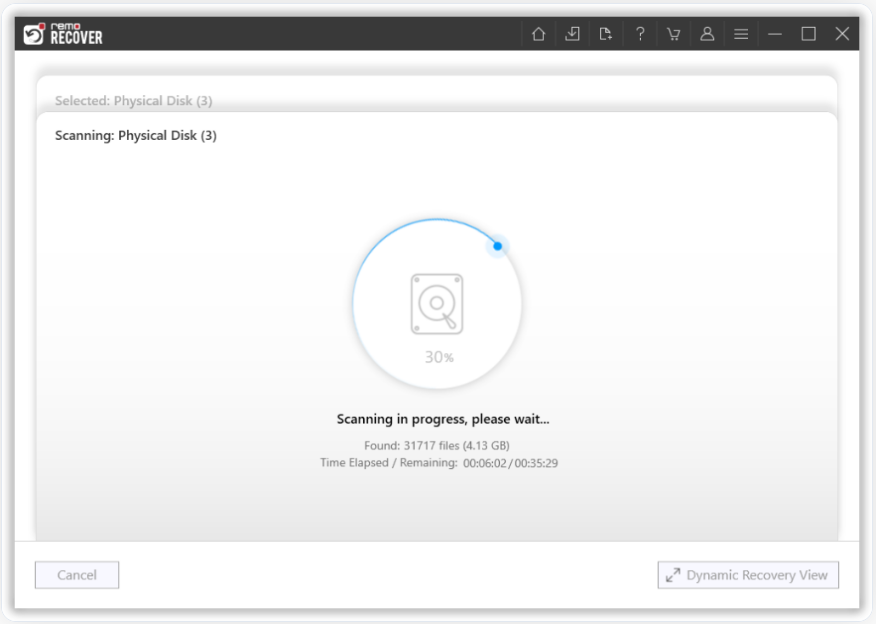 click on the dynamic recovery view to view the recovered data from the virus infected pendrive