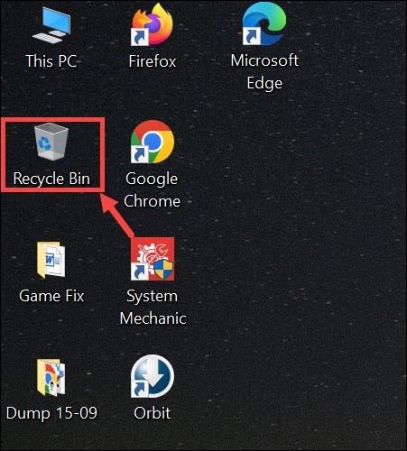recycle bin on windows desktop