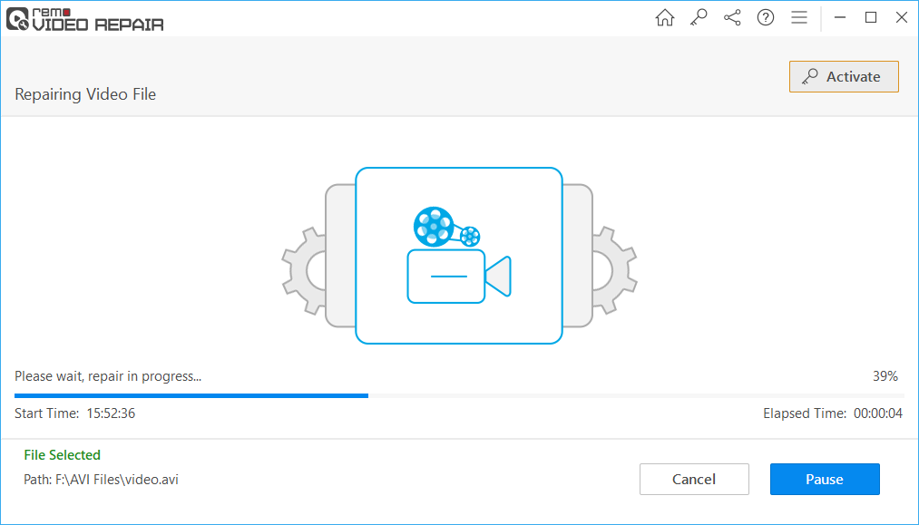 start the repair process to unblur the selected video