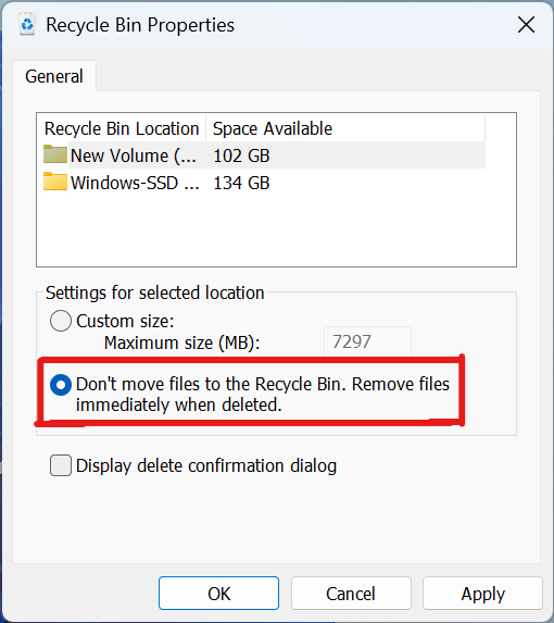 unselect-the-dont-move-files-to-recycle