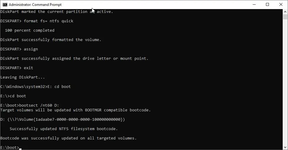 run-cd-booot-command and bootsect-command