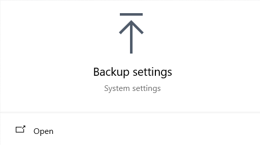 open backup settings
