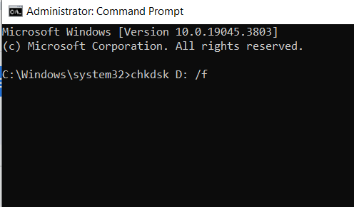 type chkdsk command
