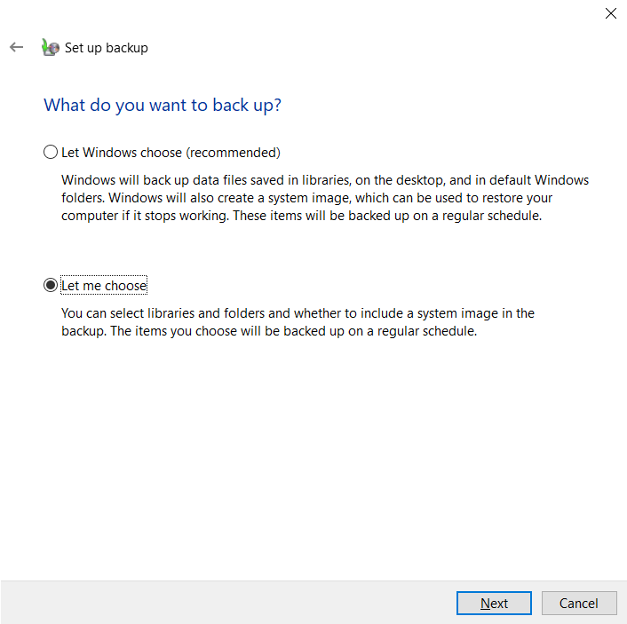 click on Let me choose