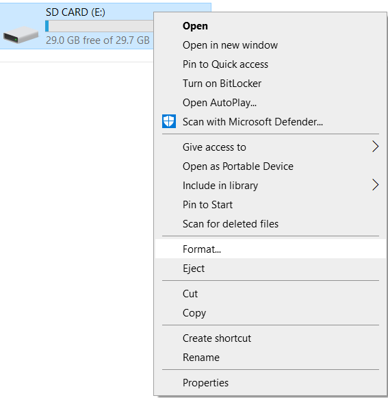 right click and choose format