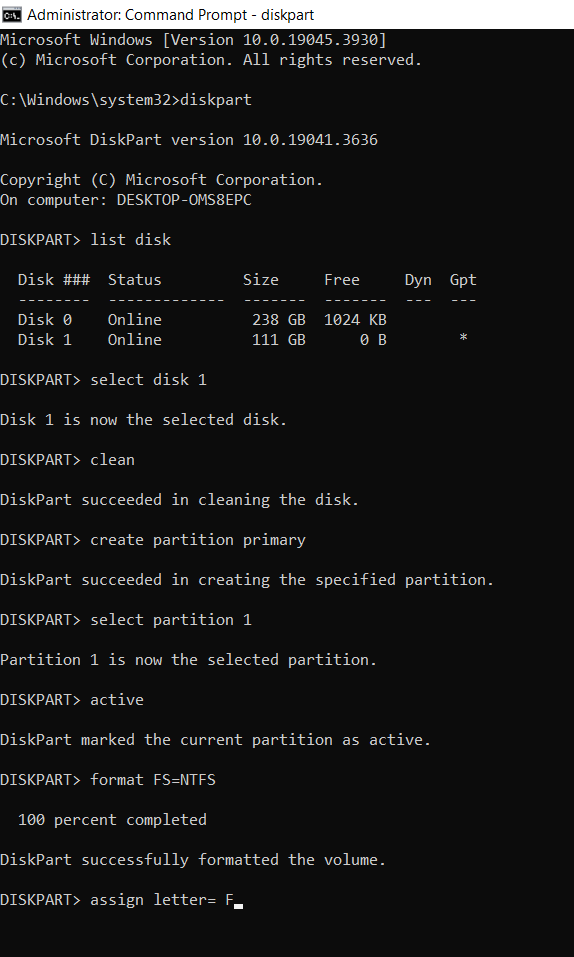 assign a drive letter