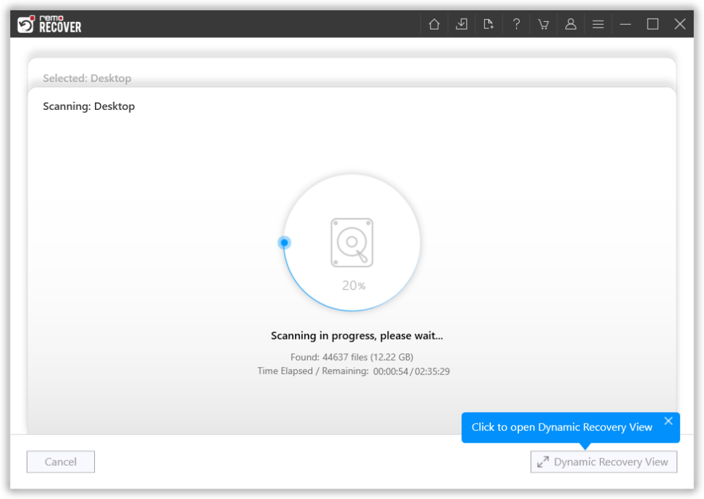 scanning of the drive that was wiped using the disk clean up