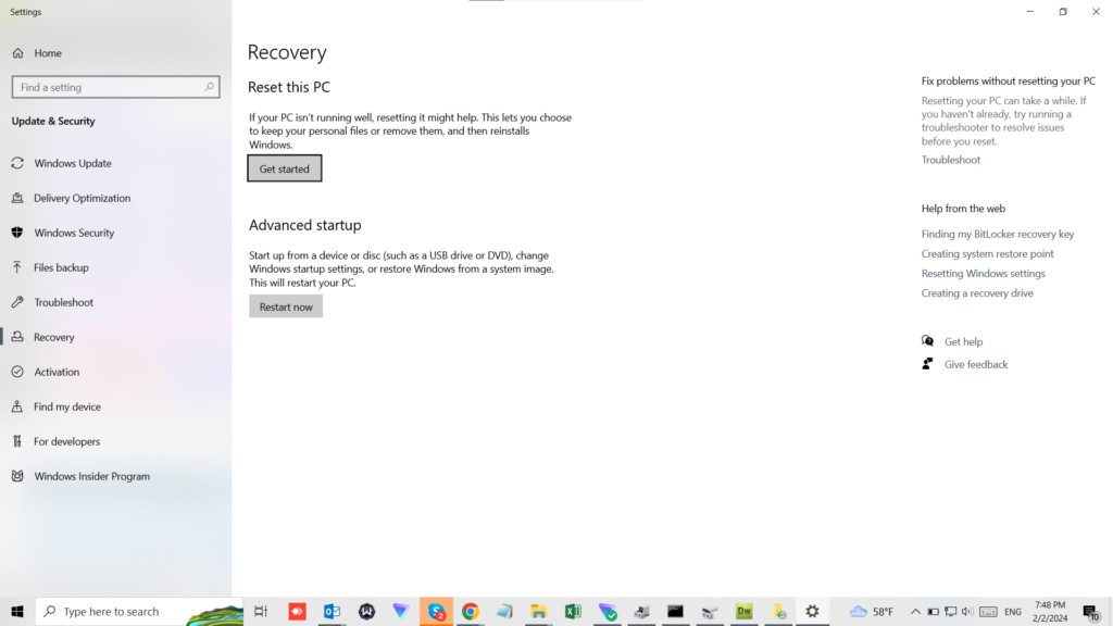 Reset this Windows 10 pc to factory settings