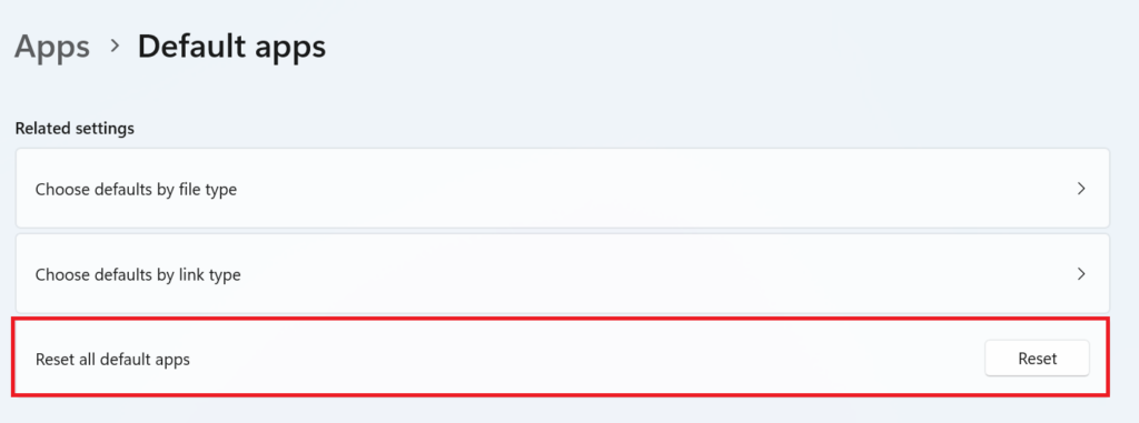 choose restore default apps