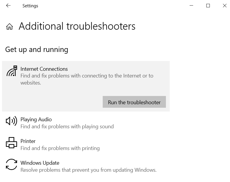click on Run the troubleshooter option to fix connectivity issues