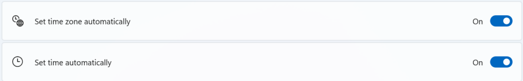 turn the time zone and time on