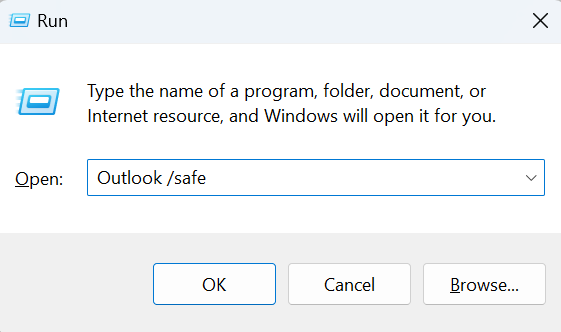 launch-outlook-in-safe-mode-using-run-command