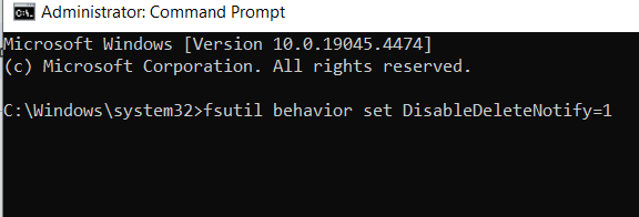 type the command to disable trim on NVMe SSD