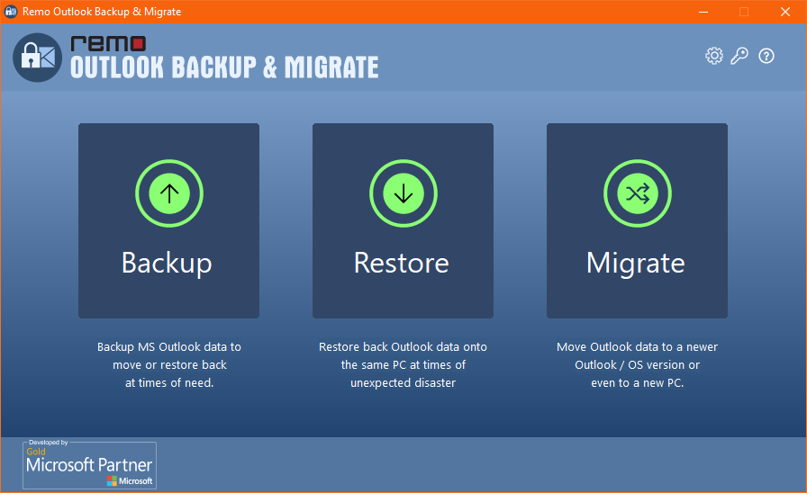 undefined Home screen of Remo Backup and Migrate Tool