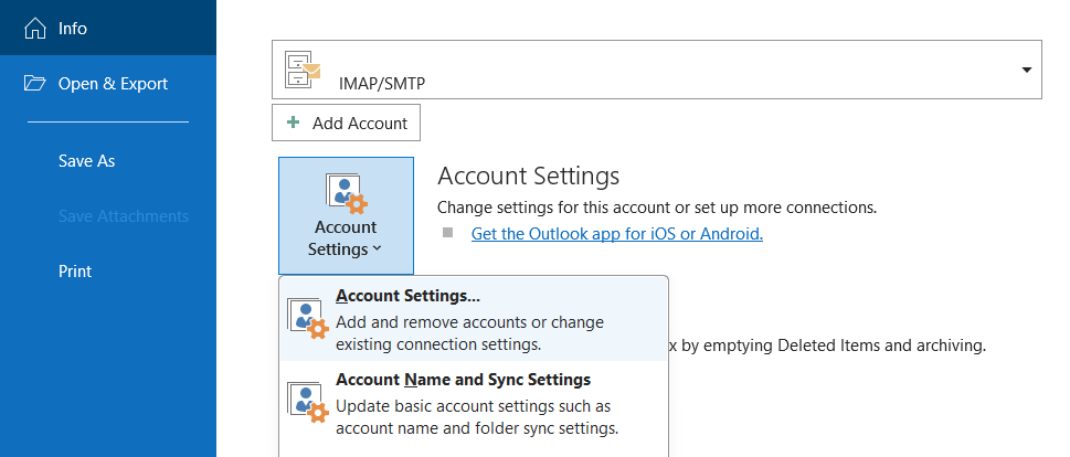 access-outlook- account-settings