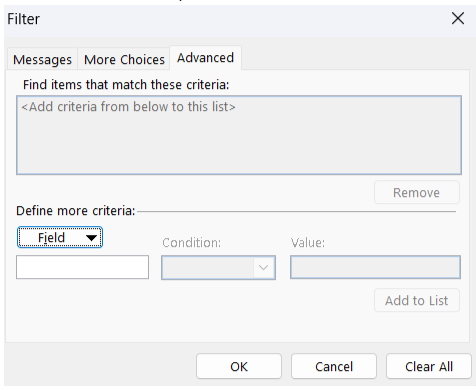 filter using advance