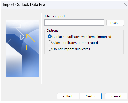 select browse to choose a location