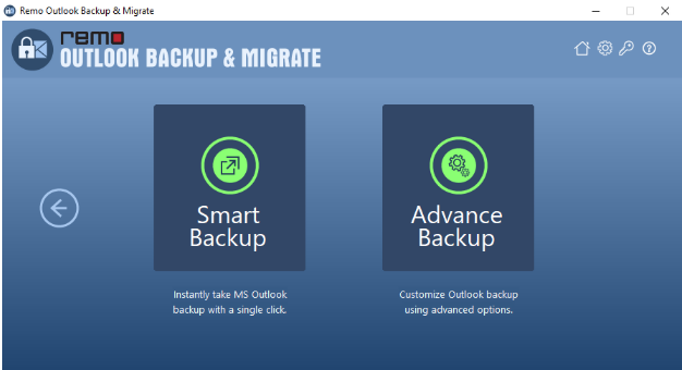 first select smart backup and advanced