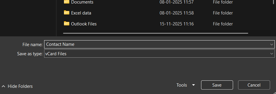 export contacts as vcard