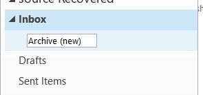 create new archive folder in outlook
