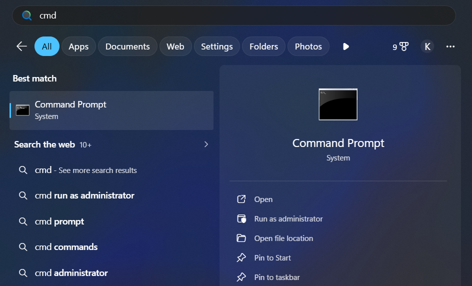 access command prompt