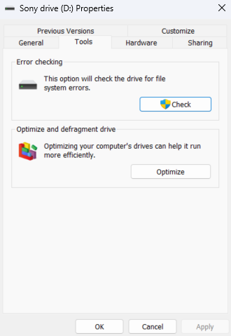 windows error checking tool