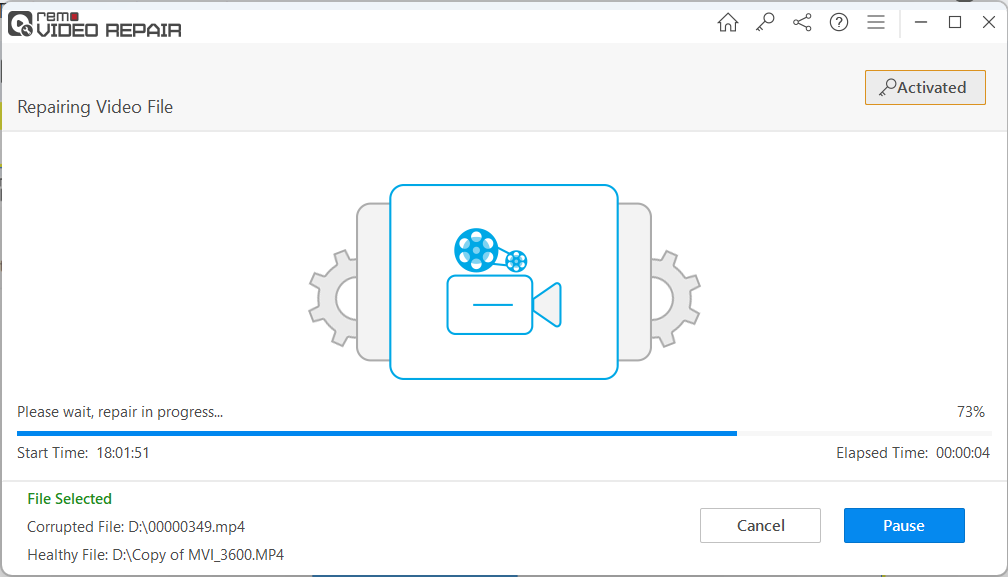 select corrupted file and click on repair
